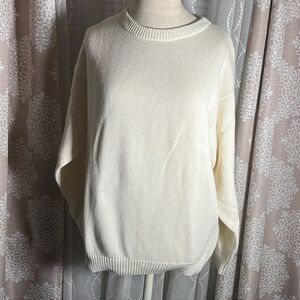 Vintage Essential Elements Ivory Crew Neck Sweater – Size Large🌸